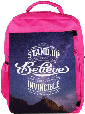 

Snoogg Eco Friendly Canvas Stand Up And Believe 2740 Backpack Rucksack School Travel Unisex Casual Canvas Bag Bookbag Satchel 5 L Backpack(Pink)