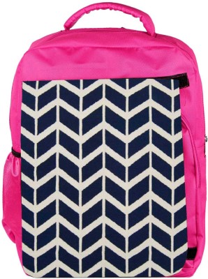 

Snoogg Eco Friendly Canvas Navy White Line Waves 2502 Backpack Rucksack School Travel Unisex Casual Canvas Bag Bookbag Satchel 5 L Backpack(Pink)