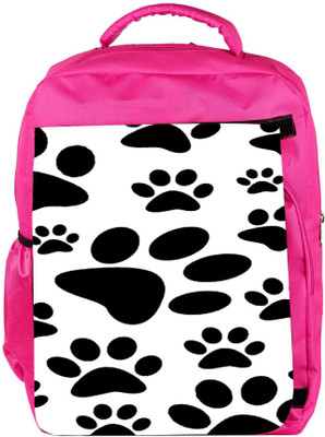 

Snoogg Eco Friendly Canvas Dog Stamps Backpack Rucksack School Travel Unisex Casual Canvas Bag Bookbag Satchel 5 L Backpack(Pink)