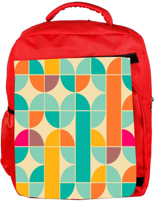 

Snoogg Eco Friendly Canvas Abstract Pattern Blue And Yellow Backpack Rucksack School Travel Unisex Casual Canvas Bag Bookbag Satchel 5 L Backpack(Red)