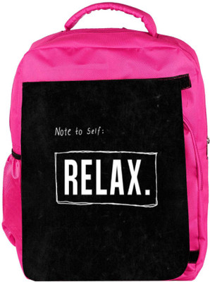 

Snoogg Eco Friendly Canvas Note To Self : Relax Backpack Rucksack School Travel Unisex Casual Canvas Bag Bookbag Satchel 5 L Backpack(Pink)