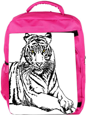

Snoogg Eco Friendly Canvas Sketch Of White Tiger Vector Illustration Backpack Rucksack School Travel Unisex Casual Canvas Bag Bookbag Satchel 5 L Backpack(Pink)