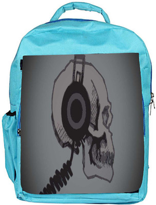

Snoogg Eco Friendly Canvas Skull With Headphones Designer Backpack Rucksack School Travel Unisex Casual Canvas Bag Bookbag Satchel 5 L Backpack(Blue)