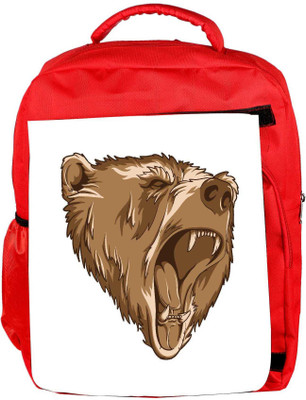 

Snoogg Eco Friendly Canvas Vector Grizzly Bear Backpack Rucksack School Travel Unisex Casual Canvas Bag Bookbag Satchel 5 L Backpack(Red)