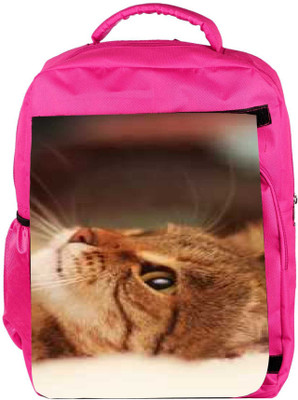 

Snoogg Eco Friendly Canvas Cute Kitty Designer Backpack Rucksack School Travel Unisex Casual Canvas Bag Bookbag Satchel 5 L Backpack(Pink)