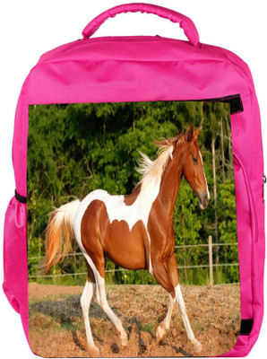 

Snoogg Eco Friendly Canvas Single Horse Running Designer Backpack Rucksack School Travel Unisex Casual Canvas Bag Bookbag Satchel 5 L Backpack(Pink)