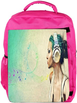 

Snoogg Eco Friendly Canvas Music Is Chic Backpack Rucksack School Travel Unisex Casual Canvas Bag Bookbag Satchel 5 L Backpack(Pink)