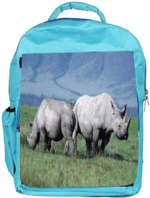 

Snoogg Eco Friendly Canvas Pair Of Rhino Designer Backpack Rucksack School Travel Unisex Casual Canvas Bag Bookbag Satchel 5 L Backpack(Blue)