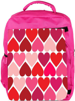 

Snoogg Eco Friendly Canvas Opposite Hearts Designer Backpack Rucksack School Travel Unisex Casual Canvas Bag Bookbag Satchel 5 L Backpack(Pink)