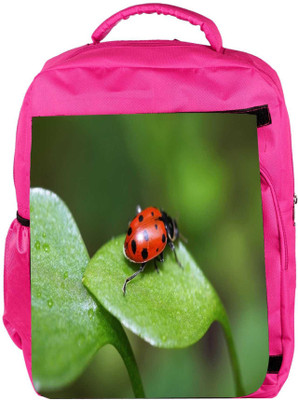 

Snoogg Eco Friendly Canvas Beatel On Leaf Designer Backpack Rucksack School Travel Unisex Casual Canvas Bag Bookbag Satchel 5 L Backpack(Pink)