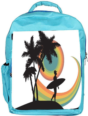 

Snoogg Eco Friendly Canvas Tropical Background Backpack Rucksack School Travel Unisex Casual Canvas Bag Bookbag Satchel 5 L Backpack(Blue)