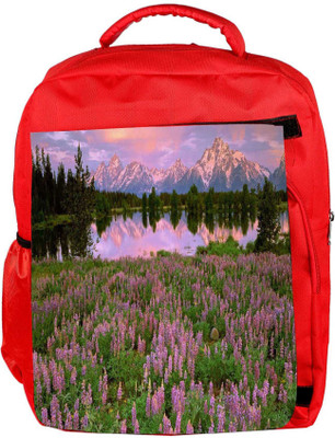

Snoogg Eco Friendly Canvas Pink Flowers Designer Backpack Rucksack School Travel Unisex Casual Canvas Bag Bookbag Satchel 5 L Backpack(Red)