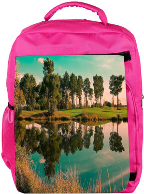 

Snoogg Eco Friendly Canvas River Side Tree Designer Backpack Rucksack School Travel Unisex Casual Canvas Bag Bookbag Satchel 5 L Backpack(Pink)