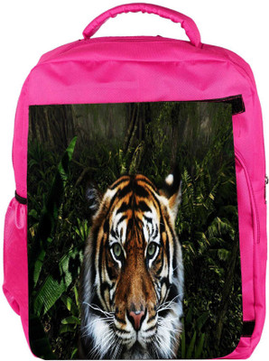 

Snoogg Eco Friendly Canvas Jungle Tiger Designer Backpack Rucksack School Travel Unisex Casual Canvas Bag Bookbag Satchel 5 L Backpack(Pink)