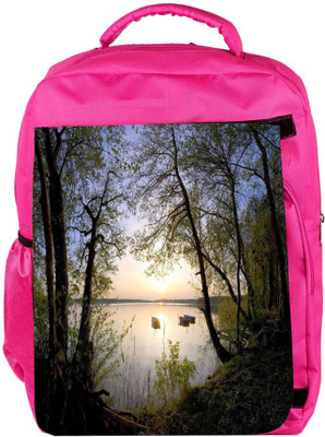 

Snoogg Eco Friendly Canvas Boats In River Designer Backpack Rucksack School Travel Unisex Casual Canvas Bag Bookbag Satchel 5 L Backpack(Pink)