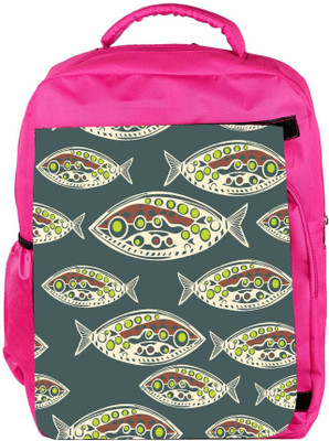

Snoogg Eco Friendly Canvas Seamless Pattern Of Fish Abstract Texture Backpack Rucksack School Travel Unisex Casual Canvas Bag Bookbag Satchel 5 L Backpack(Pink)