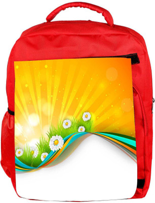 

Snoogg Eco Friendly Canvas Abstract Summer Background Backpack Rucksack School Travel Unisex Casual Canvas Bag Bookbag Satchel 5 L Backpack(Red)