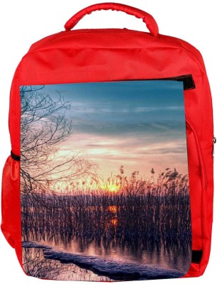 

Snoogg Eco Friendly Canvas Sunset I Backpack Rucksack School Travel Unisex Casual Canvas Bag Bookbag Satchel 5 L Backpack(Red)