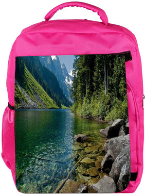 

Snoogg Eco Friendly Canvas Green Water Designer Backpack Rucksack School Travel Unisex Casual Canvas Bag Bookbag Satchel 5 L Backpack(Pink)