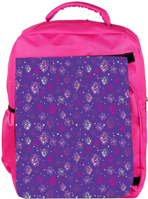 

Snoogg Eco Friendly Canvas Small Butterflies Purple Pattern Designer Backpack Rucksack School Travel Unisex Casual Canvas Bag Bookbag Satchel 5 L Backpack(Pink)