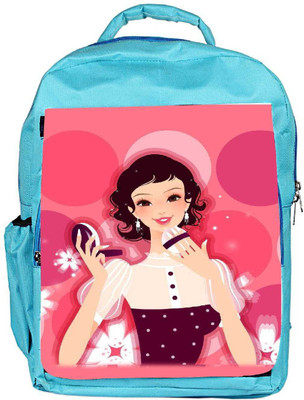 

Snoogg Eco Friendly Canvas Woman Putting On Her Make Up 2845 Backpack Rucksack School Travel Unisex Casual Canvas Bag Bookbag Satchel 5 L Backpack(Blue)