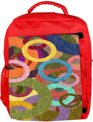 

Snoogg Eco Friendly Canvas Broken Circular 2402 Backpack Rucksack School Travel Unisex Casual Canvas Bag Bookbag Satchel 5 L Backpack(Red)
