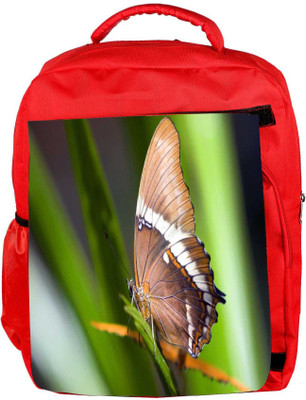 

Snoogg Eco Friendly Canvas Brown Butterfly Designer Backpack Rucksack School Travel Unisex Casual Canvas Bag Bookbag Satchel 5 L Backpack(Red)
