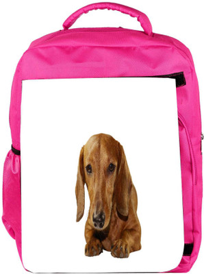 

Snoogg Eco Friendly Canvas Dachshund Staring Portrait Backpack Rucksack School Travel Unisex Casual Canvas Bag Bookbag Satchel 5 L Backpack(Pink)