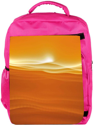 

Snoogg Eco Friendly Canvas Sandy Sunset Designer Backpack Rucksack School Travel Unisex Casual Canvas Bag Bookbag Satchel 5 L Backpack(Pink)