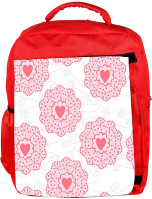 

Snoogg Eco Friendly Canvas Pink Heart White Pattern Designer Backpack Rucksack School Travel Unisex Casual Canvas Bag Bookbag Satchel 5 L Backpack(Red)
