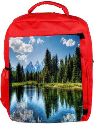 

Snoogg Eco Friendly Canvas Wavy Water Designer Backpack Rucksack School Travel Unisex Casual Canvas Bag Bookbag Satchel 5 L Backpack(Red)