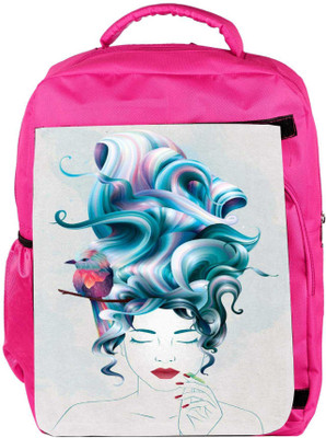 

Snoogg Eco Friendly Canvas Thinking Of Beauty Backpack Rucksack School Travel Unisex Casual Canvas Bag Bookbag Satchel 5 L Backpack(Pink)