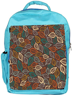 

Snoogg Eco Friendly Canvas Multicolor Leaves Designer Backpack Rucksack School Travel Unisex Casual Canvas Bag Bookbag Satchel 5 L Backpack(Blue)