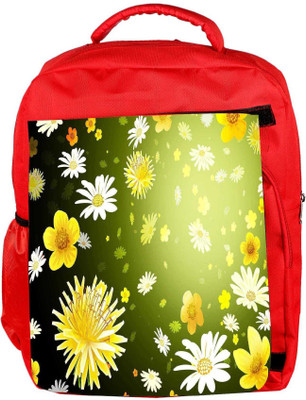 

Snoogg Eco Friendly Canvas Floral Petals Designer Backpack Rucksack School Travel Unisex Casual Canvas Bag Bookbag Satchel 5 L Backpack(Red)