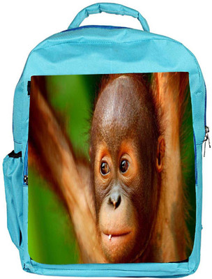 

Snoogg Eco Friendly Canvas Baby Chimpanese Designer Backpack Rucksack School Travel Unisex Casual Canvas Bag Bookbag Satchel 5 L Backpack(Blue)