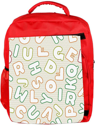 

Snoogg Eco Friendly Canvas White Alphabets Designer Backpack Rucksack School Travel Unisex Casual Canvas Bag Bookbag Satchel 5 L Backpack(Red)