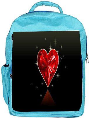 

Snoogg Eco Friendly Canvas Diamond Heart Designer Backpack Rucksack School Travel Unisex Casual Canvas Bag Bookbag Satchel 5 L Backpack(Blue)