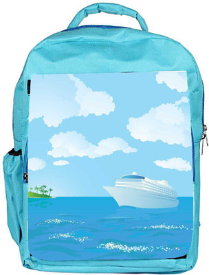 

Snoogg Eco Friendly Canvas Cruise Vector Backpack Rucksack School Travel Unisex Casual Canvas Bag Bookbag Satchel 5 L Backpack(Blue)