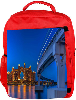 

Snoogg Eco Friendly Canvas Great Resort In Dubai Designer Backpack Rucksack School Travel Unisex Casual Canvas Bag Bookbag Satchel 5 L Backpack(Red)