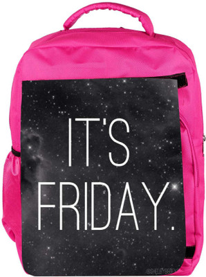 

Snoogg Eco Friendly Canvas Its Friday! Backpack Rucksack School Travel Unisex Casual Canvas Bag Bookbag Satchel 5 L Backpack(Pink)