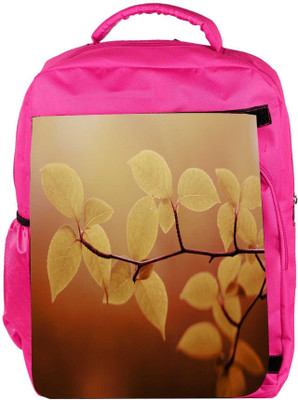 

Snoogg Eco Friendly Canvas Lite Green Leaves Designer Backpack Rucksack School Travel Unisex Casual Canvas Bag Bookbag Satchel 5 L Backpack(Pink)