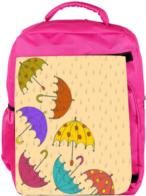 

Snoogg Eco Friendly Canvas Abstract Rainy Season Background With Rain Drops And Colorful Umbrellas Backpack Rucksack School Travel Unisex Casual Canvas Bag Bookbag Satchel 5 L Backpack(Pink)