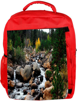 

Snoogg Eco Friendly Canvas Big Stones Designer Backpack Rucksack School Travel Unisex Casual Canvas Bag Bookbag Satchel 5 L Backpack(Red)
