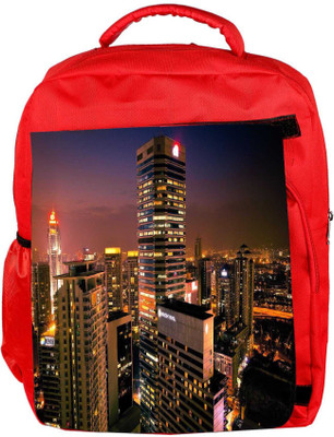 

Snoogg Eco Friendly Canvas City View Designer Backpack Rucksack School Travel Unisex Casual Canvas Bag Bookbag Satchel 5 L Backpack(Red)