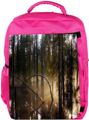 

Snoogg Eco Friendly Canvas Water In Forest Designer Backpack Rucksack School Travel Unisex Casual Canvas Bag Bookbag Satchel 5 L Backpack(Pink)