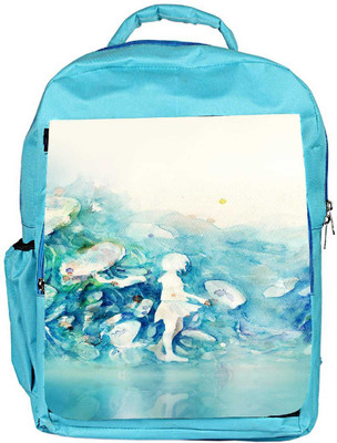 

Snoogg Eco Friendly Canvas Watercolor-Blue-Girl Designer Backpack Rucksack School Travel Unisex Casual Canvas Bag Bookbag Satchel 5 L Backpack(Blue)