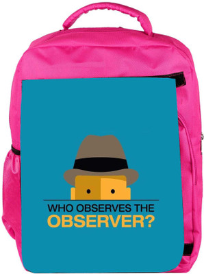 

Snoogg Eco Friendly Canvas Who Observes The Observer 2843 Backpack Rucksack School Travel Unisex Casual Canvas Bag Bookbag Satchel 5 L Backpack(Pink)