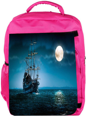 

Snoogg Eco Friendly Canvas Cool Ship In Sea Designer Backpack Rucksack School Travel Unisex Casual Canvas Bag Bookbag Satchel 5 L Backpack(Pink)