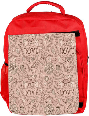 

Snoogg Eco Friendly Canvas Love Birds Cream Pattern Designer Backpack Rucksack School Travel Unisex Casual Canvas Bag Bookbag Satchel 5 L Backpack(Red)