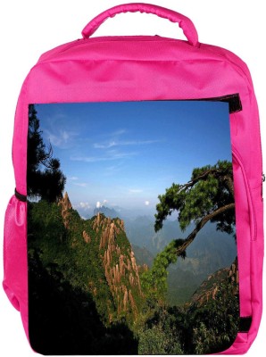 

Snoogg Eco Friendly Canvas Trees On The Mountain Top Designer Backpack Rucksack School Travel Unisex Casual Canvas Bag Bookbag Satchel 5 L Backpack(Pink)